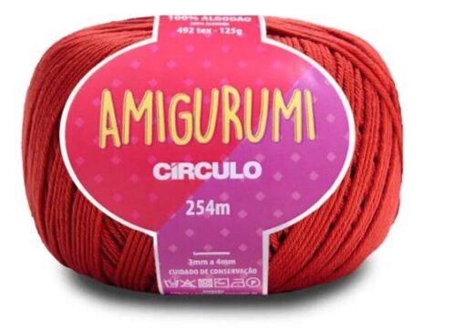 Linha Amigurumi Círculo Cereja – Fio de Crochê 100% Algodão 125 g