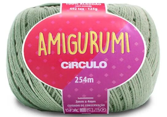 Linha Amigurumi Círculo Eucalipto – Fio de Crochê 100% Algodão 125 g
