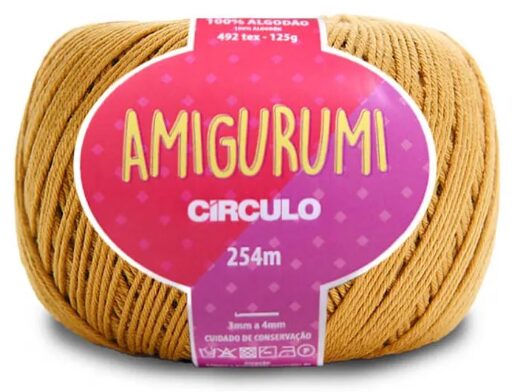 Linha Amigurumi Círculo Mostarda – Fio de Crochê 100% Algodão 125 g