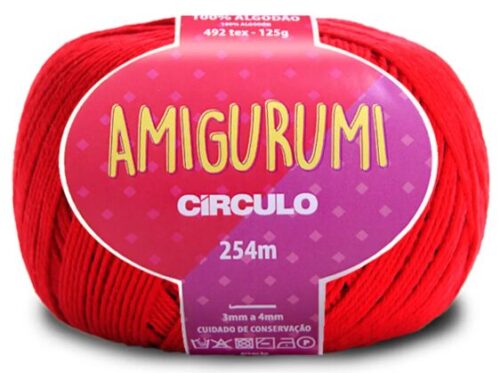 Linha Amigurumi Círculo Vermelho Círculo – Fio de Crochê 100% Algodão 125 g